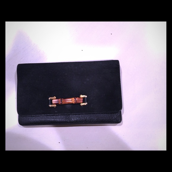 Gucci Handbags - Authentic Gucci Black Suede and Leather wallet
